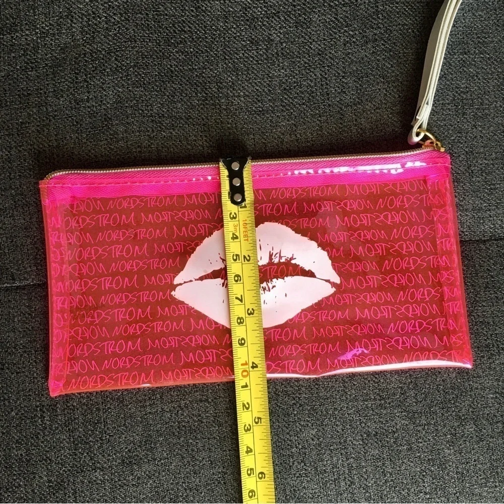 Nordstrom Clear Neon Lips Mini Clutch, Wristlet, Pink, White